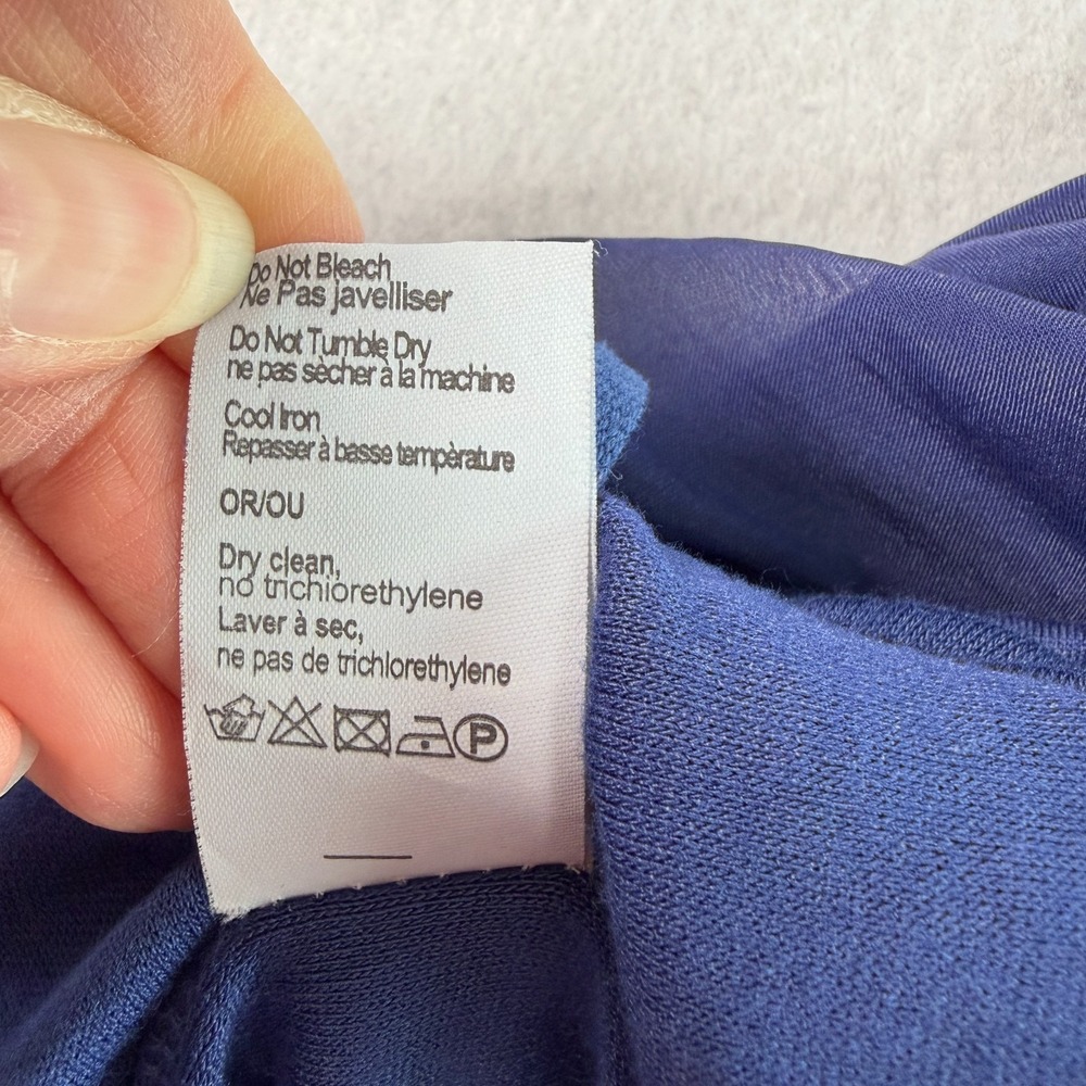 Rosemarine Italian Made Silk Blend Maxi Dress M Navy Boho Coastal Quiet Luxury - Picture 9 of 9